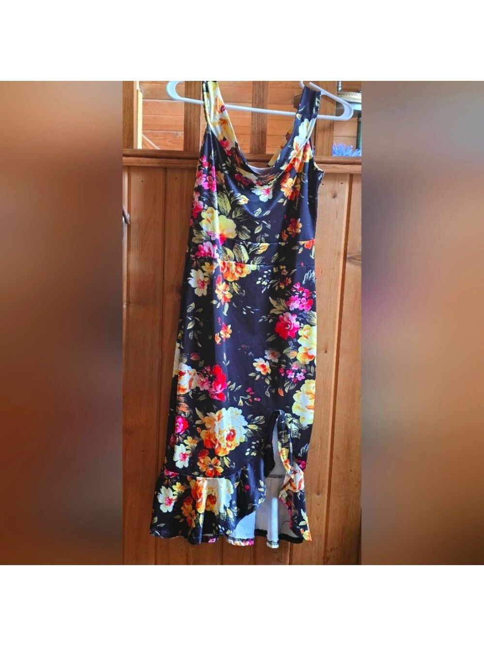 Floral Sleeveless Trumpet Dress